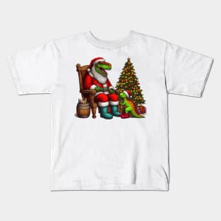 Dinosaur Christmas Kids T-Shirt